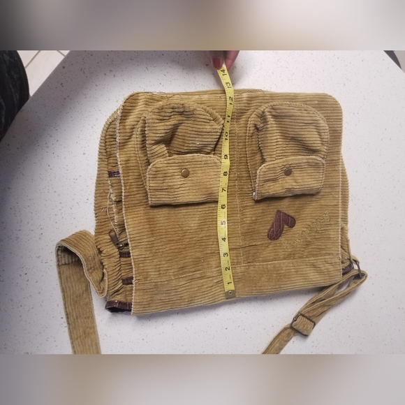 Y2K Billabong Courderoy Messenger Bag Tan/Kakhi Damaged Read Description - Picture 6 of 13
